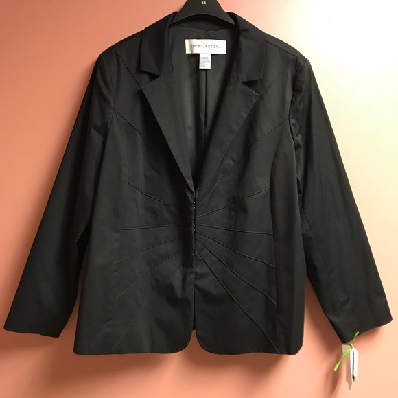 Doncaster Jackets & Blazers - Doncaster Black Blazer with Decorative Stitching